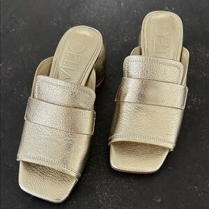 DEIM Gold Metallic Mules
